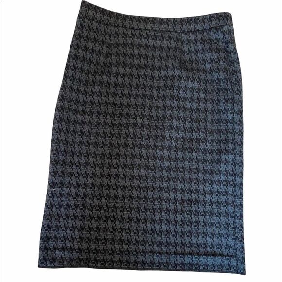 Grey&Black Gingham Knee Length Elastic Waist Skirt - Picture 2 of 7